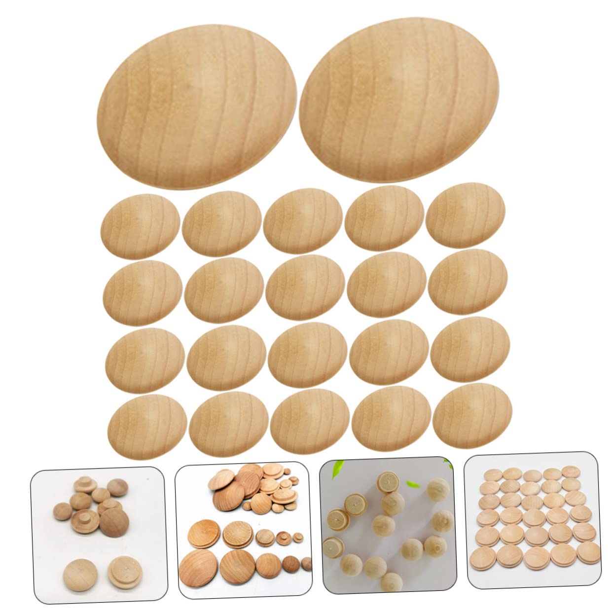 FUNOMOCYA 100Pcs Wooden Button Hole Plugs Reusable Furniture Hole Covers for Cabinet Screws Decorative Caps for Furniture Desktops Chair Legs and Outdoor Equipment
