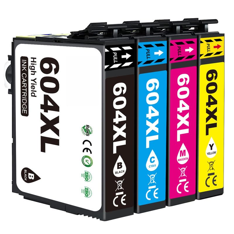 JoyPrinting 604XL Ink Cartridges Replacement for Epson 604 XL Ink Cartridges Compatible with Epson XP-2200 XP-2205 XP-3200 XP- 3205 XP-4200 XP-4205 Workforce WF-2910 WF-2930F WF-2935 WF-2950(4 Pack)