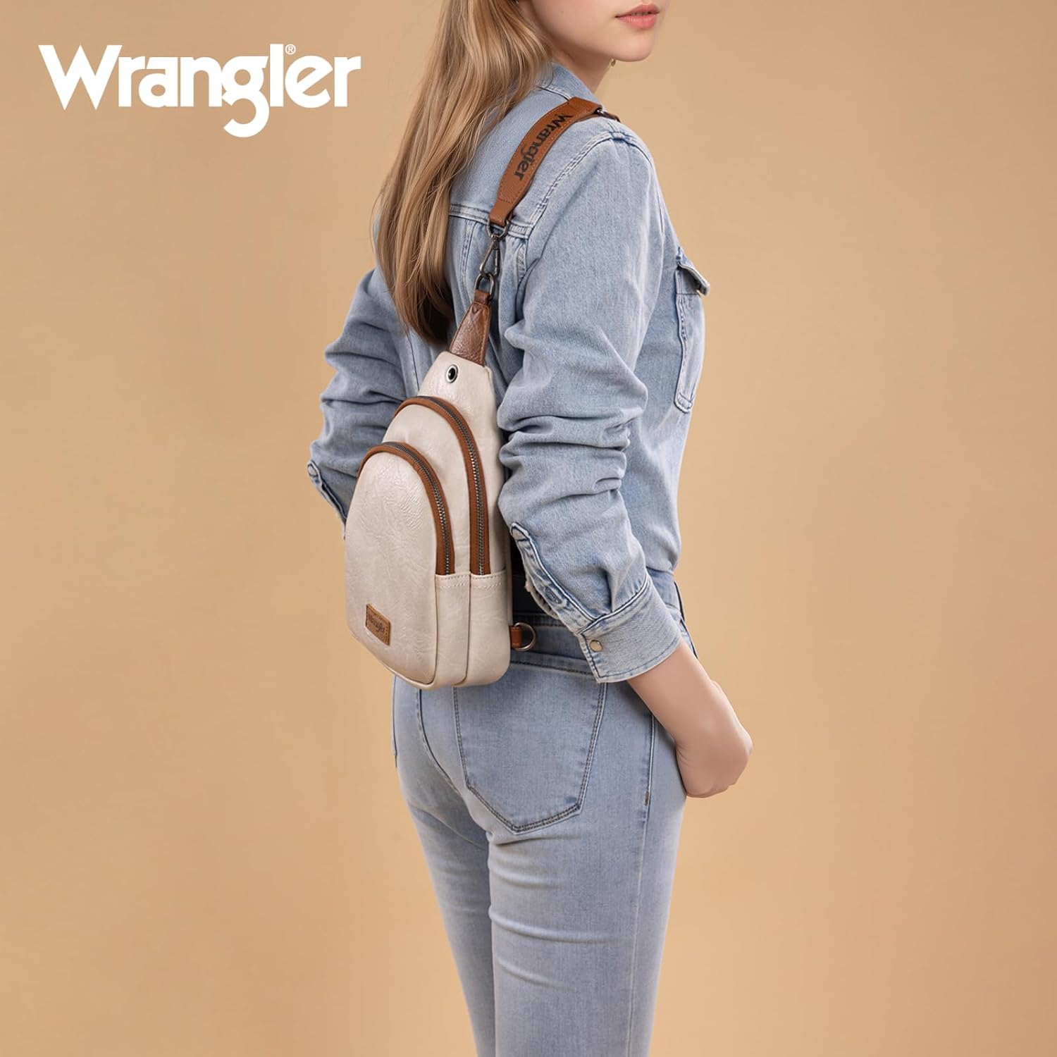 Wrangler Small Sling Bag for Women, Leather Crossbody Bags Cross Body Purse Fanny Packs with Adjustable Strap for Gift - Image 3