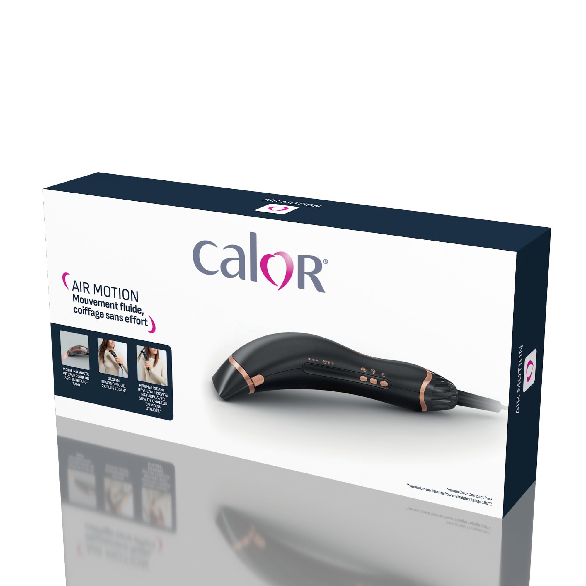 Calor Air Motion, Sèche-cheveux lissant, Design révolutionnaire, Léger, Puissant, Moteur digital, Effet Coanda, CF8C20C0