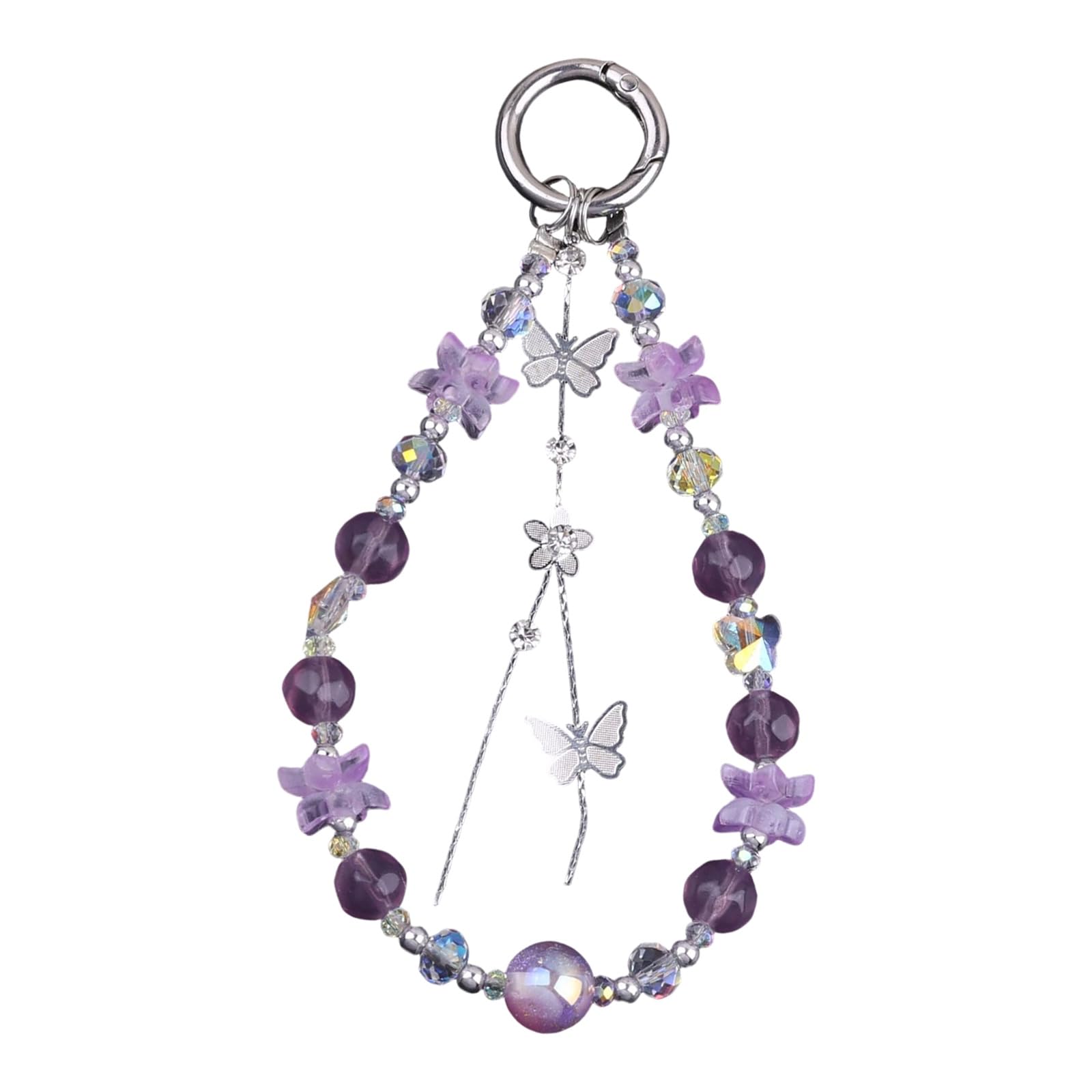 Vdaxvme Women's A Elegant Butterfly Flower Crystal Keychain For Fashionable Nd Sturdy Keyrings Ccessory For Bags Nd Keys Fashionable,