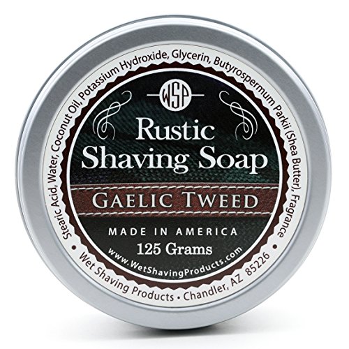 WSP Rustic Shaving Soap (Gaelic Tweed) 4.4 Oz in Tin Artisan Made in America Using Vegan Natural Ingredients