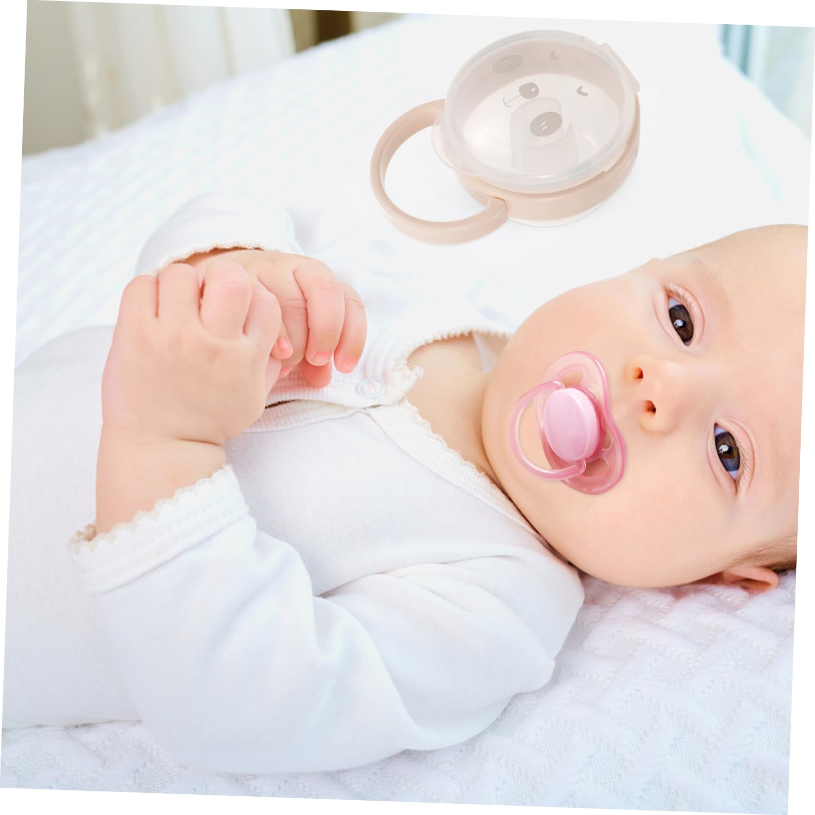 Toyvian Cartoon Pacifier Holder 3pcs Baby Pacifier Case Handle Dustproof Box Newborn Organizer Set