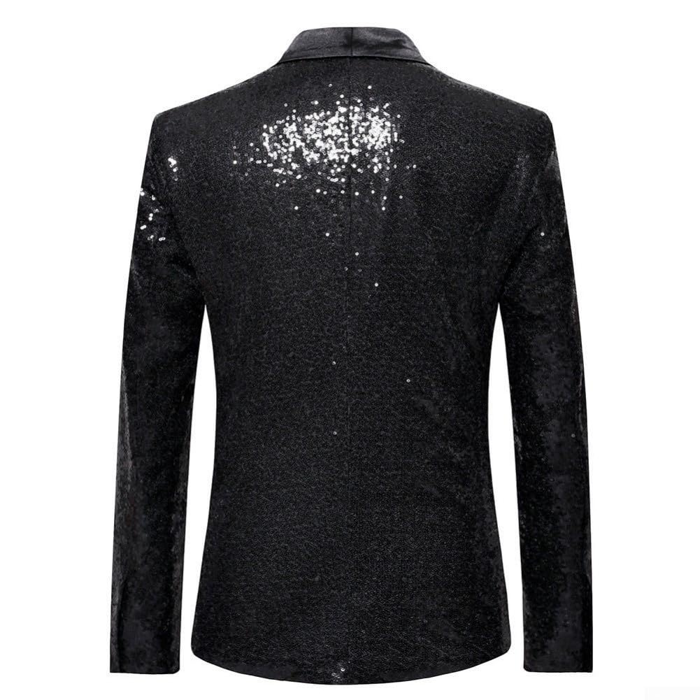 X35 - Traje para hombre, chaqueta blazer con lentejuelas, estilo europeo, chaqueta de rendimiento para discoteca, banquete, formal, para fiesta en escenario