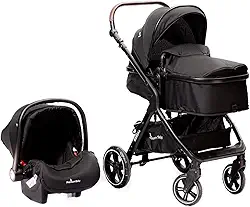 Premium Baby Carrinho Travel System Kansas Black Preto