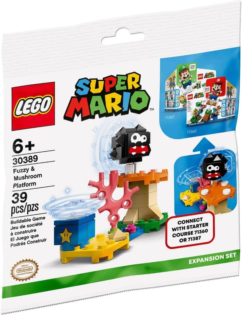 LEGO Super Mario Fuzzy and Mushroom Platform Polybag Set 30389 (Bagged), Multicolored