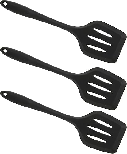 Miniatura 6 de Espátula de silicona de 3 piezas, utensilios de cocina antiadherentes, resistentes al calor, ideal para huevos, hamburguesas, panqueques