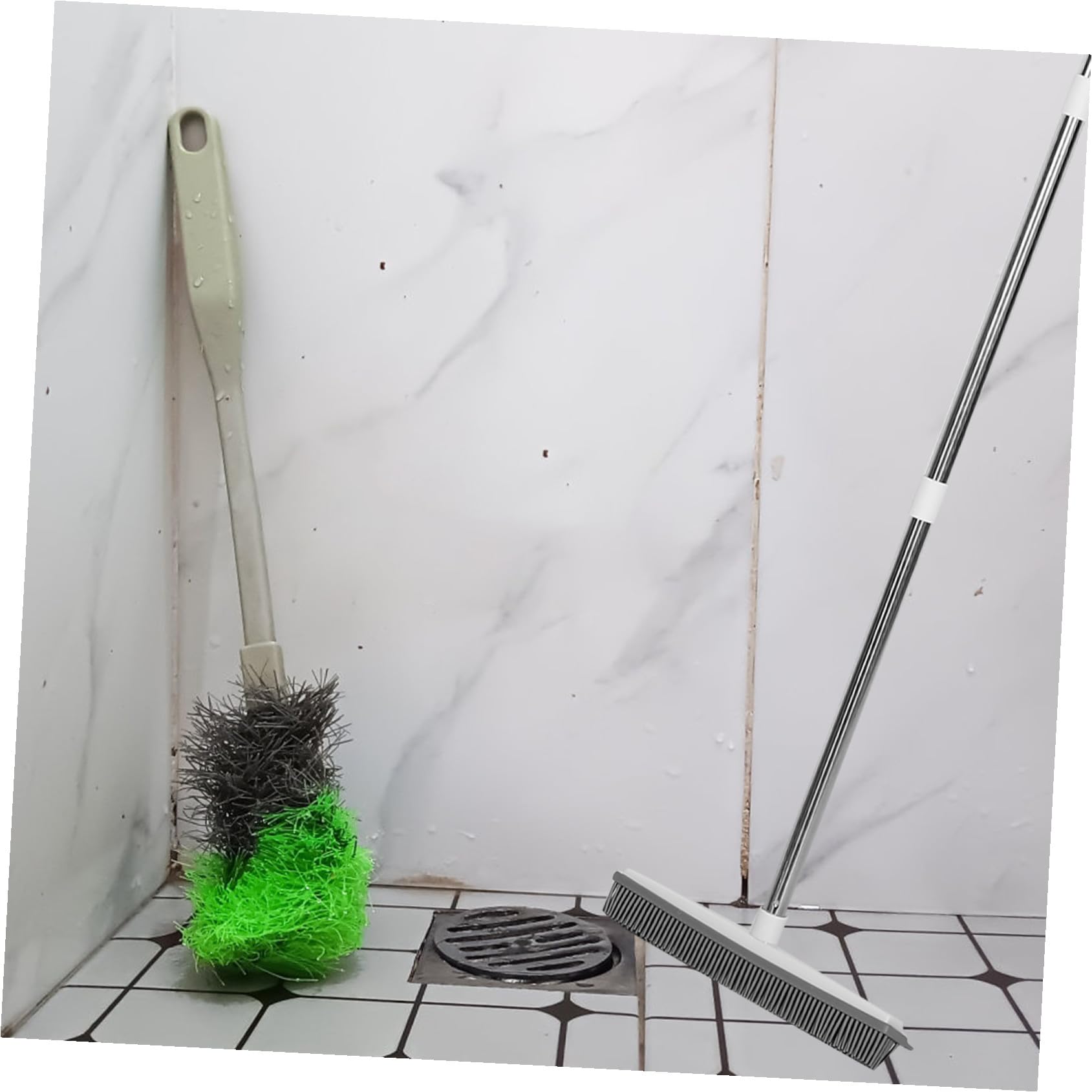 Multiusos Escoba para Suelo con Mango Ajustable de Acero Inoxidable Mopas Desprendimiento Pelo para Limpieza Hogar y Mascotas Herramienta Desmontable para Barrer y Fregar
