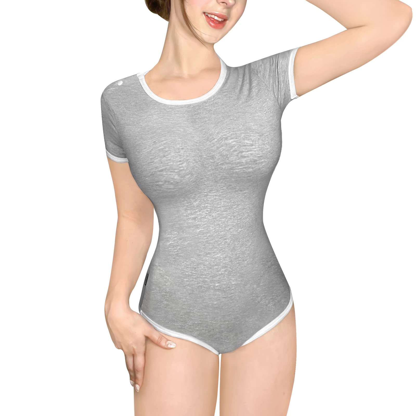 LittleForBig Bawełniany śpioszki Onesie Piżama Bodysuit-Seria pastelowa Szary