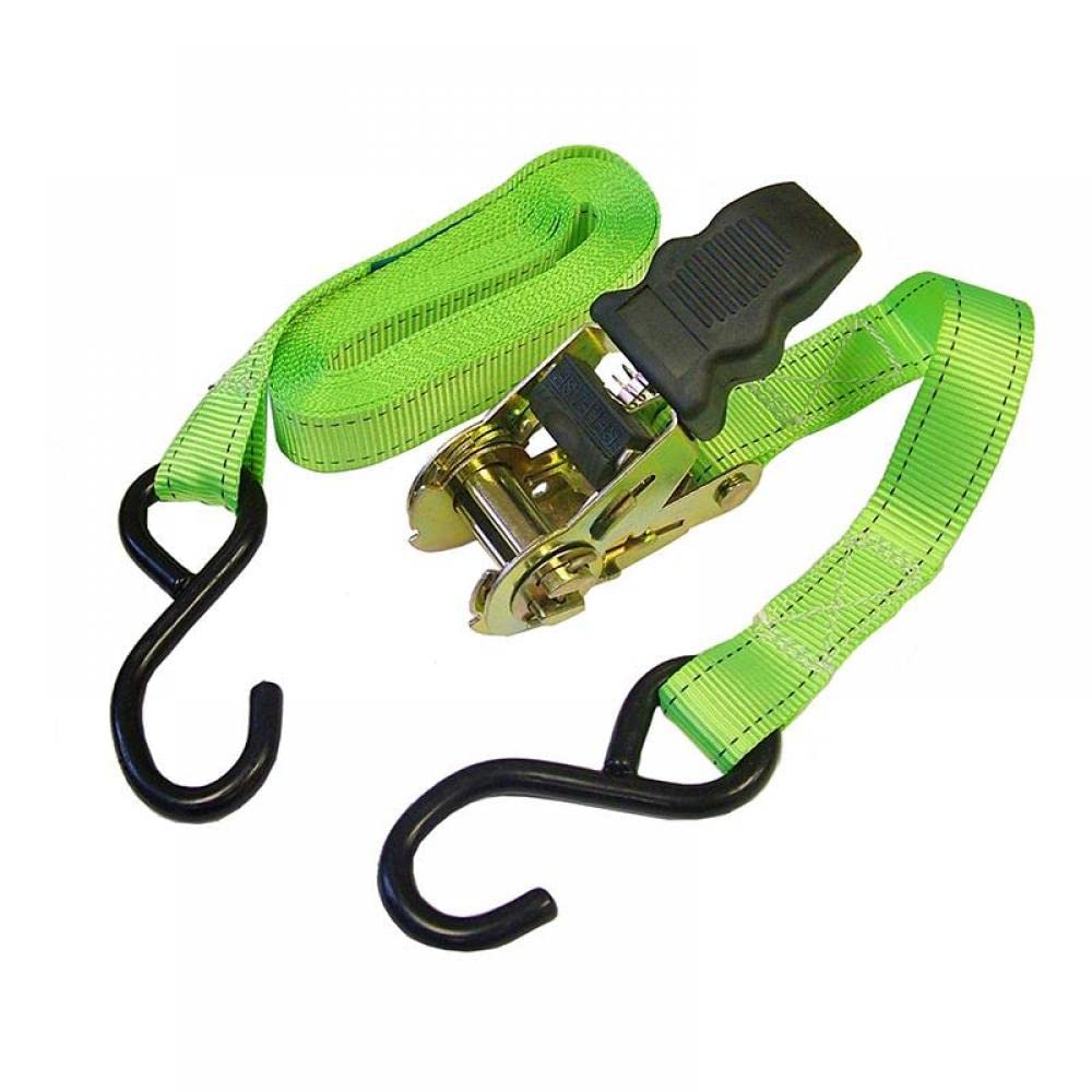 Faithfull Ratchet Tie-Downs S Hook 5M X 25Mm Breaking Strain 600Kg/Dan 2 Piece