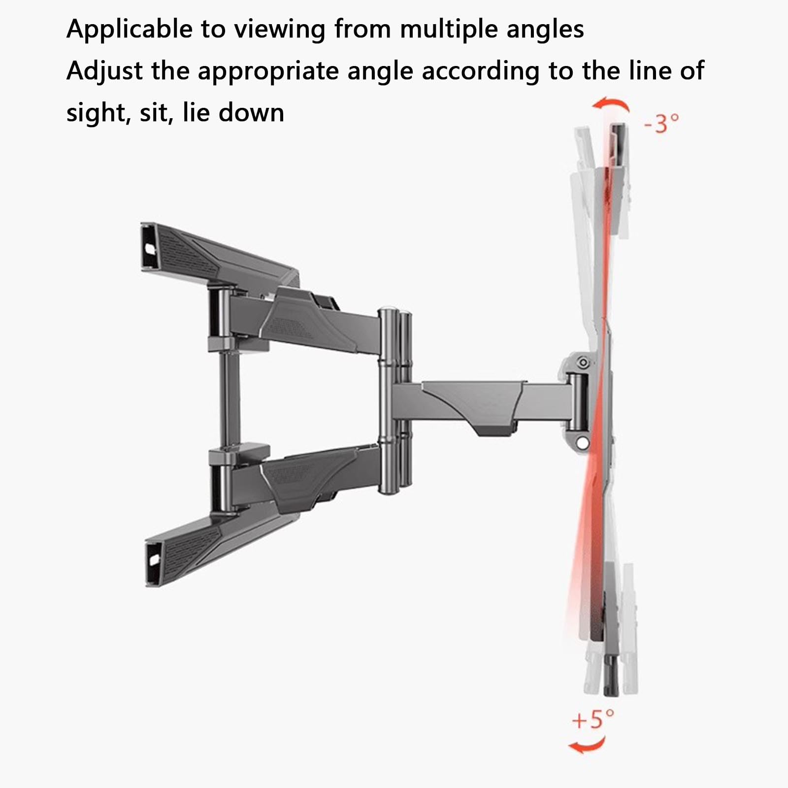 Supporto Tv Parete Braccio Tv Staffa Tv 55 Pollici Rotazione Telescopica Allungamento Anteriore E Posteriore 52mm-380mm Design Del Coperchio Del Cablaggio Nascosto (black)