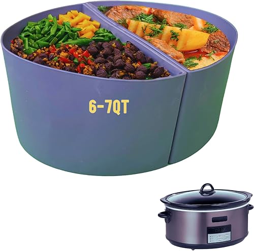 Crockpot - Divisor para crockpot, adecuado para crock de 6 a 7 cuartos de galón, cocina dos cosas a la vez y divisor de olla de cocción fácil de