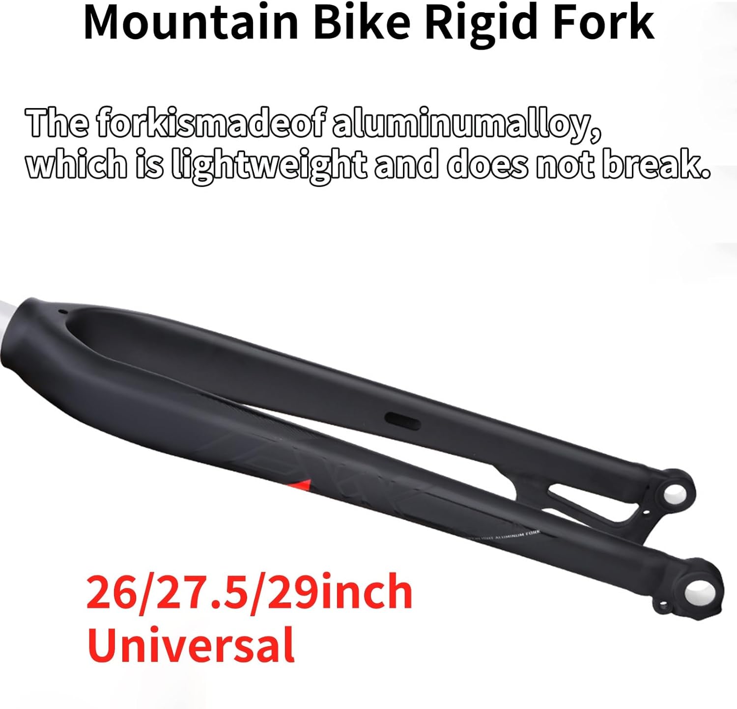 26/27.5/29 Inch Mountain Bike Rigid Forks 1-1/8" Threadless Straight Front Fork Disc Brake 15x100mm Thru Axle Hard Fork Internal Routing