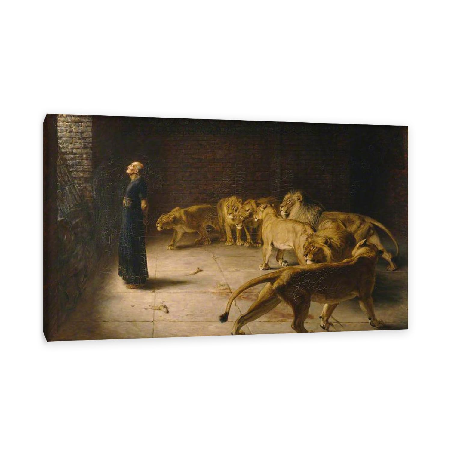 Hau3sh3a Unframed Briton Riviere Wall Art Famous Painting Reproductions Daniel's Answer To The King Classic Art Prints Briton Riviere Wall Decor For Living Room Bedroom Home Decor 70X110cm(28X43in) Frame