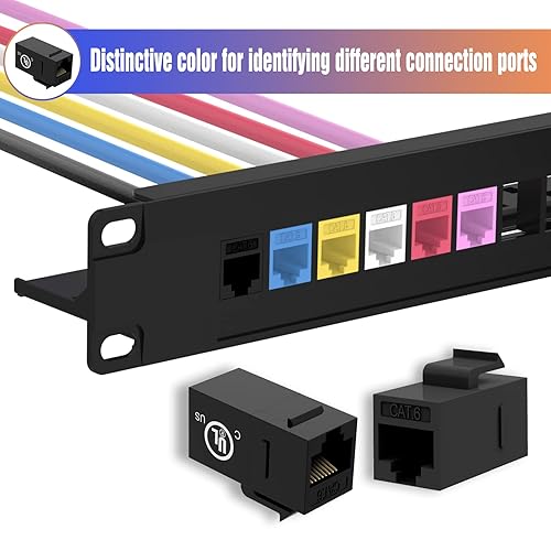 Miniatura 4 de VCE Acopladores Keystone CAT6 RJ45 (listado UL), paquete de 25 conectores Keystone Ethernet hembra a hembra UTP para cable de red Cat6Cat5eCat5,