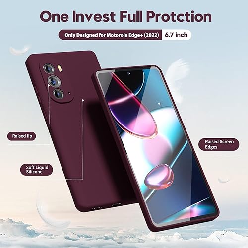 Miniatura 3 de Oakxco Funda para teléfono Moto Edge Plus 2022Edge Plus 5G UW 2022 de silicona líquida, fina y delgada de goma suave de TPU para mujeres y niñas,