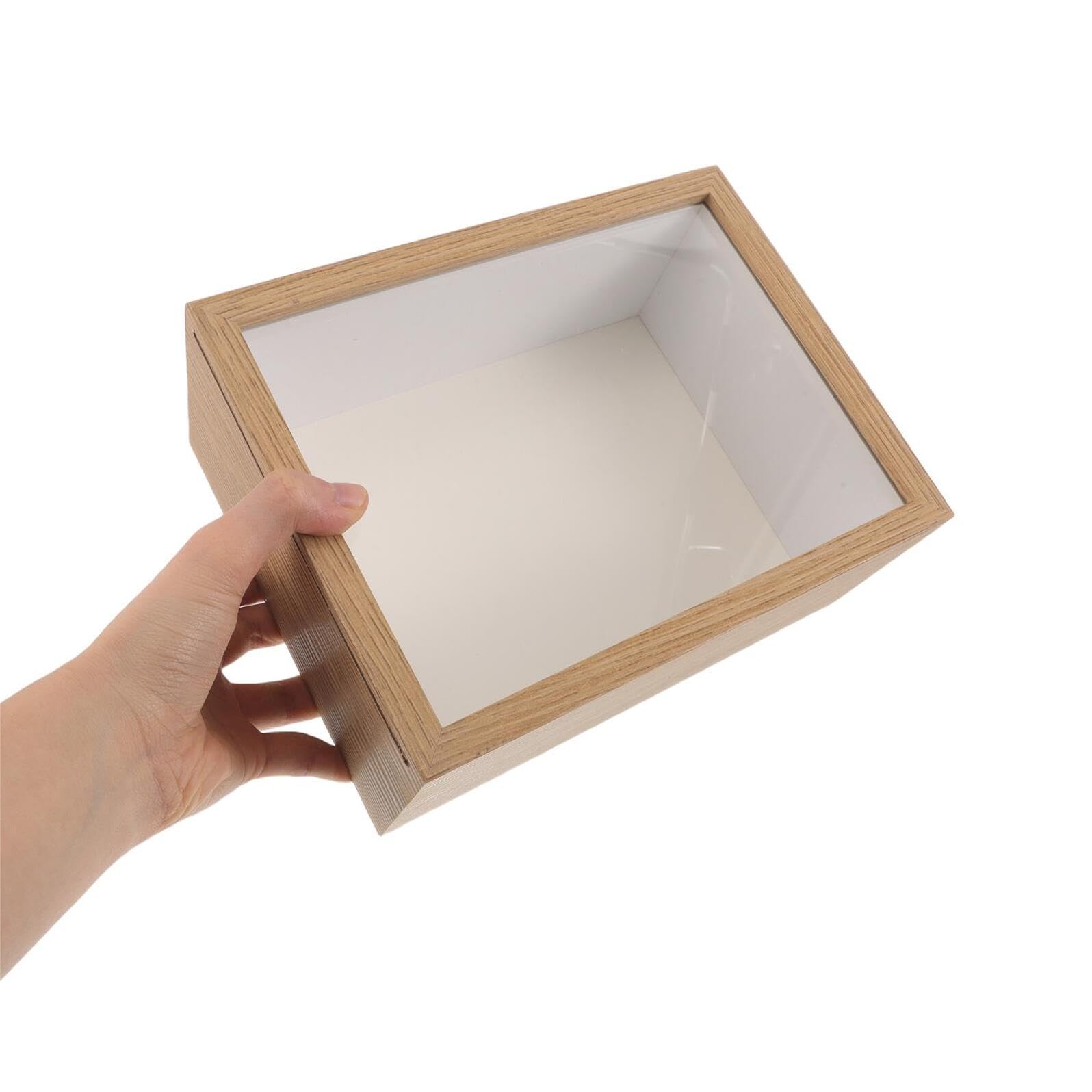 SHINEOFI Cornice Tridimensionale con Pannello Scorrevole in Mdf e Acrilico per Esposizione di Fiori Secchi e Oggetti Artigianali, per Decorazioni da e DIY