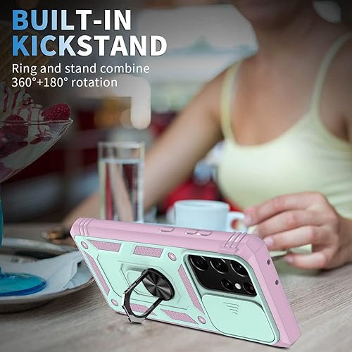 Miniatura 7 de Samsung Galaxy Note 20 Ultra 5G Case with Slide Camera Cover Military Grade Heavy Duty Shockproof Three-Layer Case with 360 Ring Stand for Galaxy