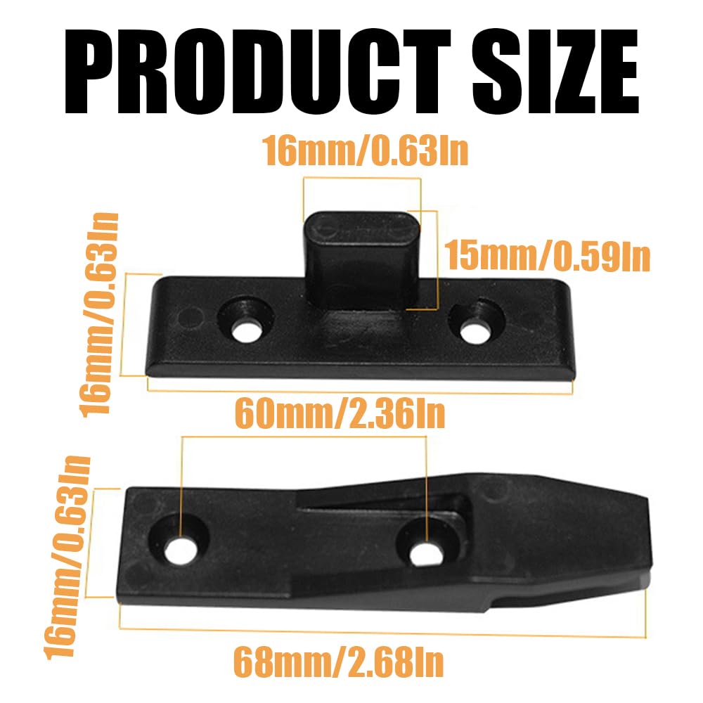 TEHAUX 10-Pack Nylon False Front Cabinet Clips – Right Angle Push-On Fittings With Screws For Wardrobe, Panel, And Furniture Joints (Black)