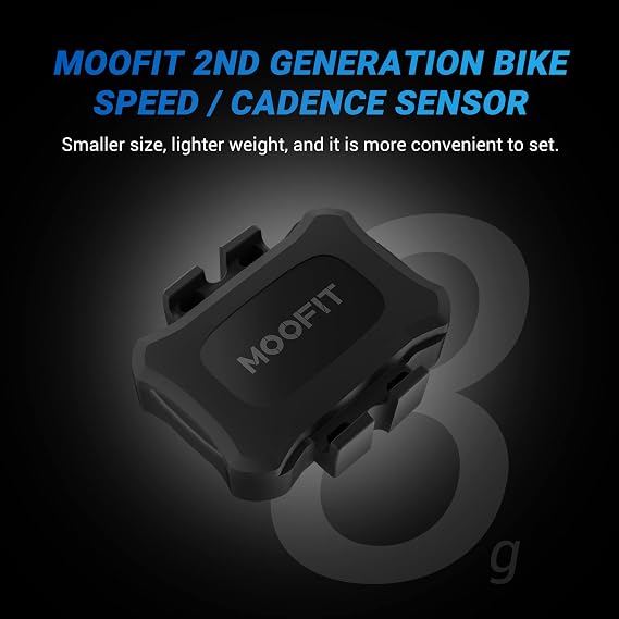 moofit CS9 Cycling Cadence/Speed Sensor, Bluetooth & ANT+, Tracking Cadence or Speed Wireless Sensor with IP67 Waterproof, Compatible with Wahoo, Zwift, Openrider, Peloton, Black