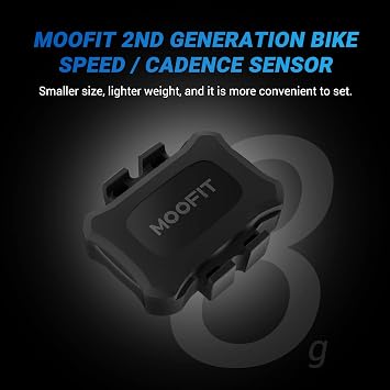 moofit CS9 Cycling Cadence/Speed Sensor, Bluetooth & ANT+, Tracking Cadence or Speed Wireless Sensor with IP67 Waterproof, Compatible with Wahoo, Zwift, Openrider, Peloton, Black