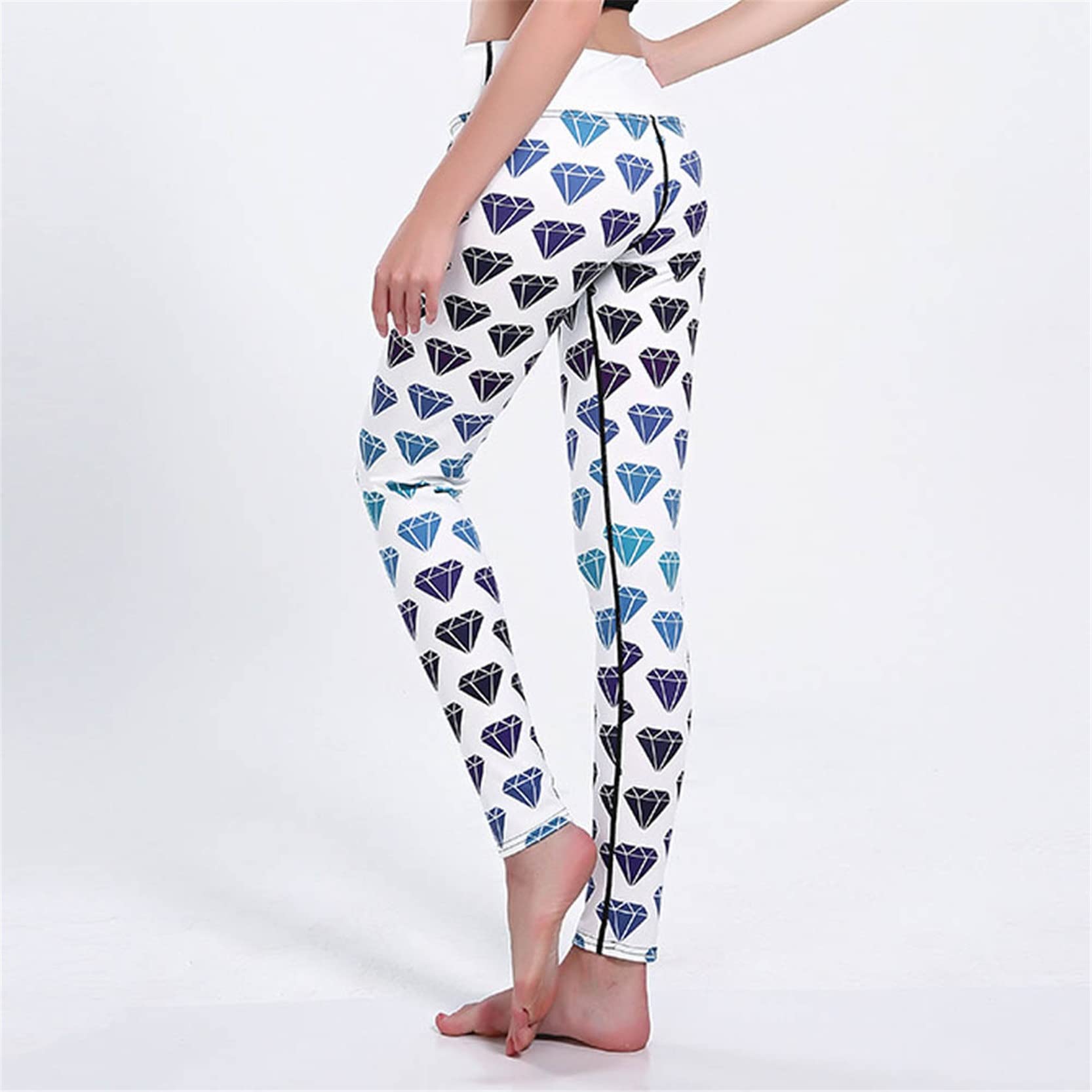 Mujer Niña Gimnasio Leggings Yoga Pantalones, Pantalones de Yoga finos con estampado geométrico for mujer, mallas ajustadas de cintura alta, mallas de secado rápido con Control de barriga y realce de