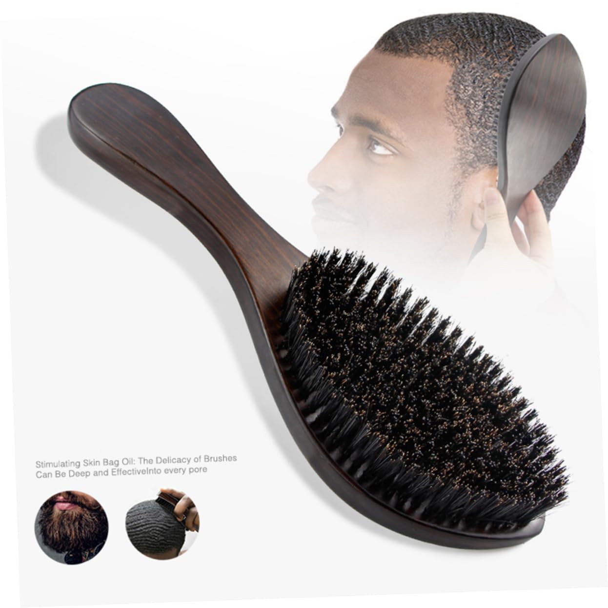 FOMIYES 3 Pièces Brosse à Barbe Poils Hommes Peigne De Massage Pour Hommes Brosse à Barbe Portative Brosse à Barbe Homme Brosse à Barbe Coiffante Coffee Bambou