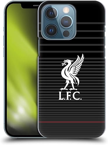 Head Case Designs Licencia oficial del Liverpool Football Club, kit blanco sobre negro, funda rígida para pájaros del hígado compatible con Apple