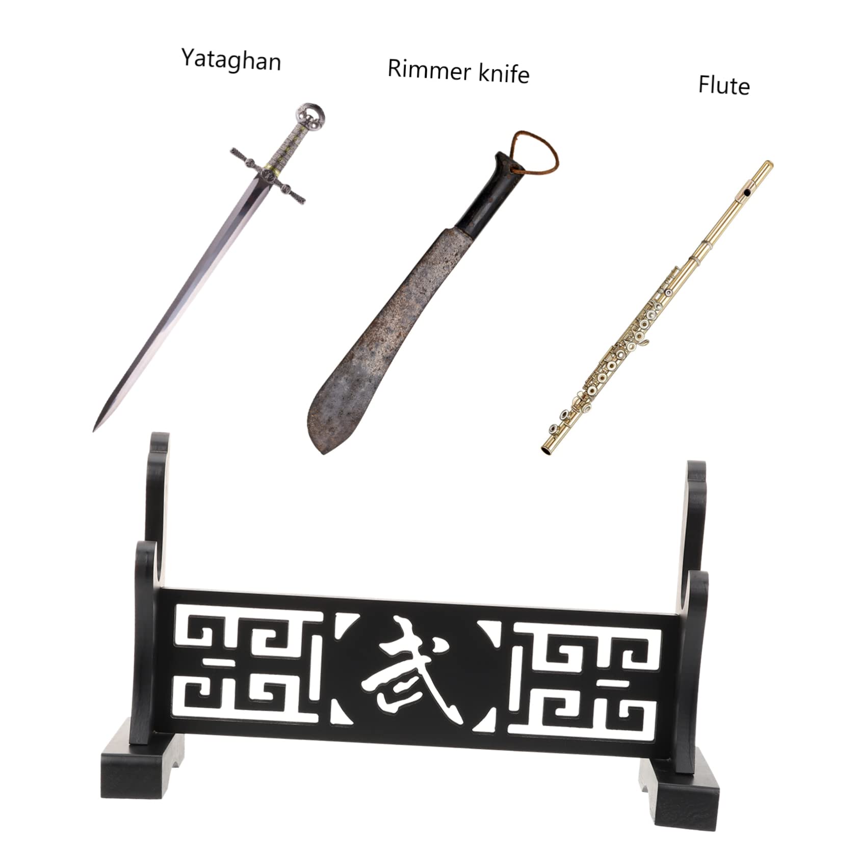 Toyvian Desktop Sword Stand Holder Wooden Sword Display Rack for Storage Elegant Design for Home Decoration Durable Premium Construction Space Saving