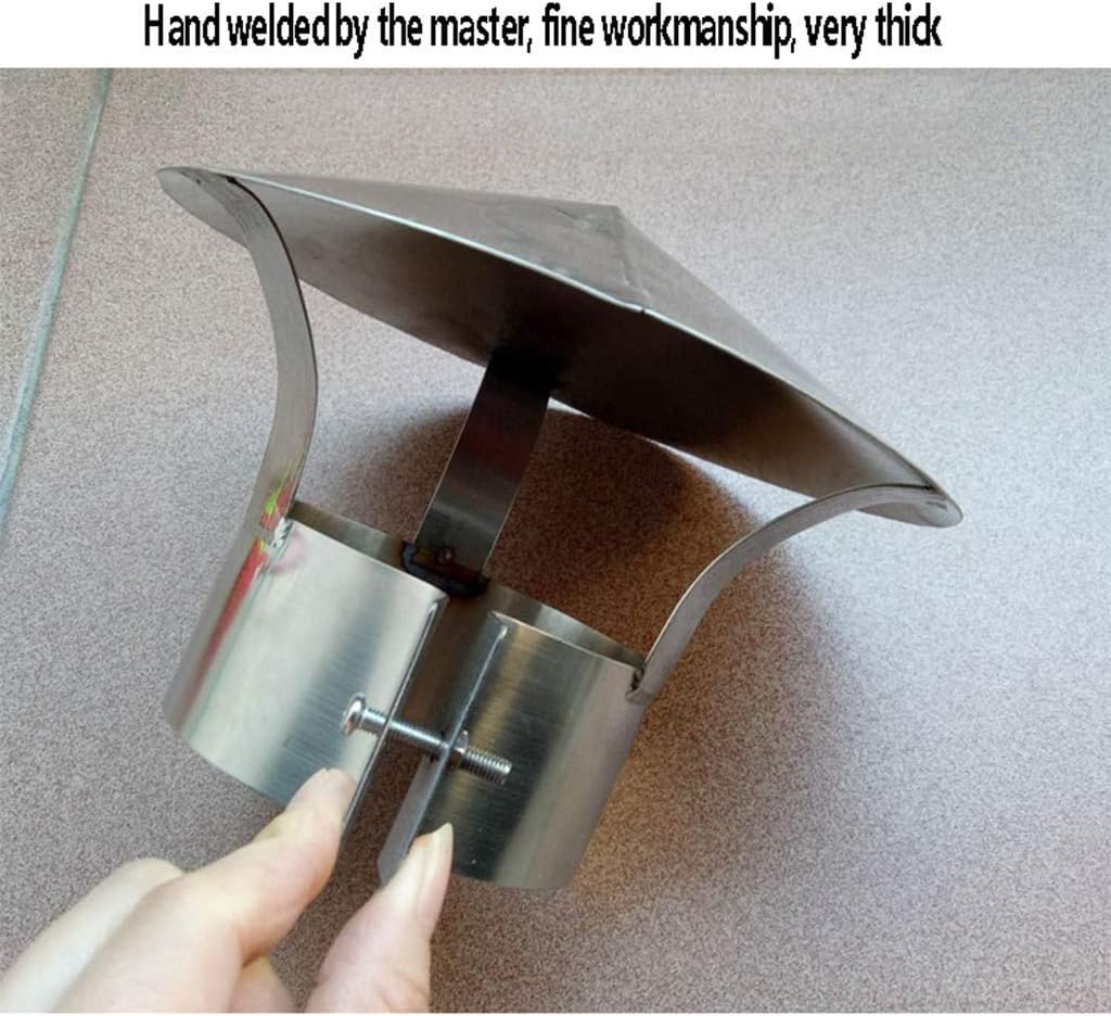 Stainless Steel Chimney Cowl, Pipe Rain Cover Protector Cap Ending Roof Cowl for Ducting Ventilation Cap Rain Hat Hood Adjustable Hoop (150mm)