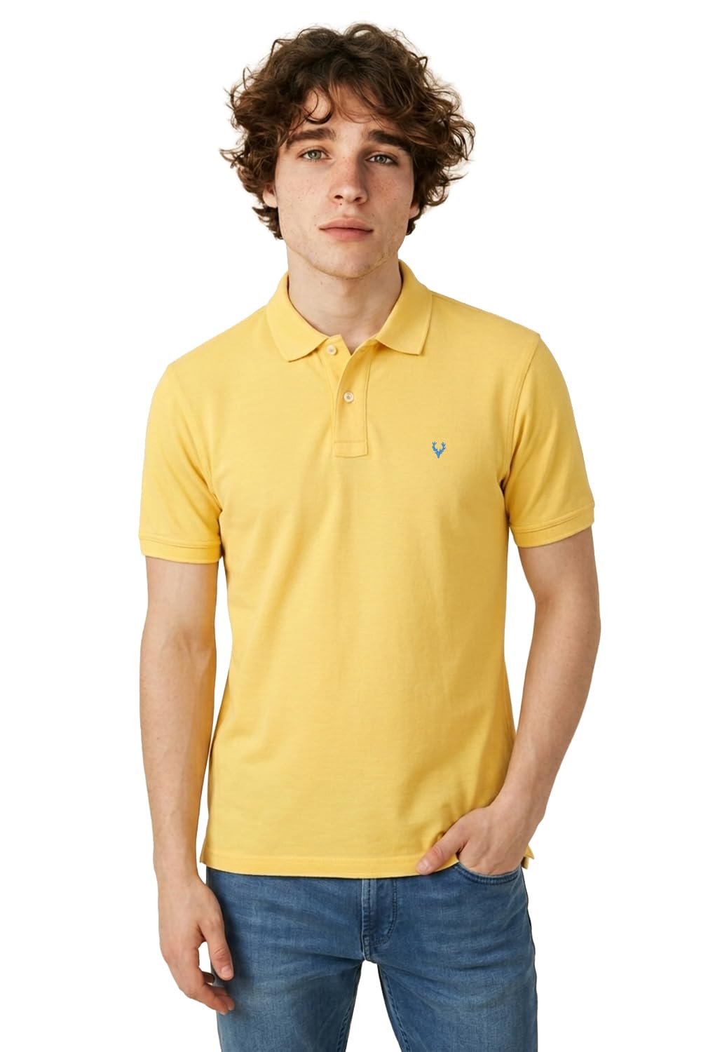 Allen Solly Men's Regular Fit T-shirt (AMKP317G04241_Spinus Yellow_XL)
