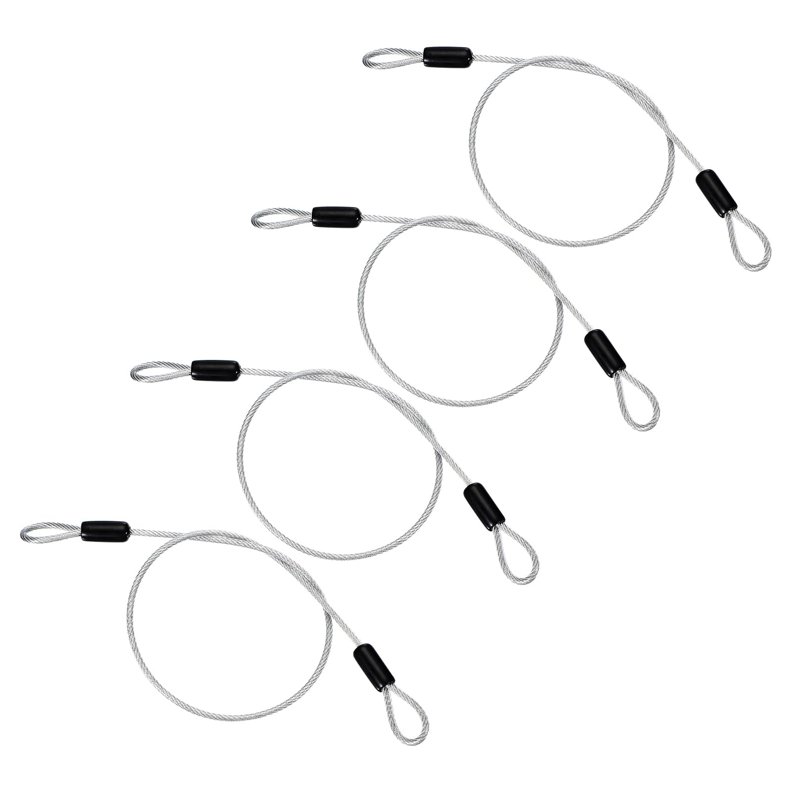 PATIKIL 1/8" Dia Vinyl Coated Stainless Steel Cable with Loops