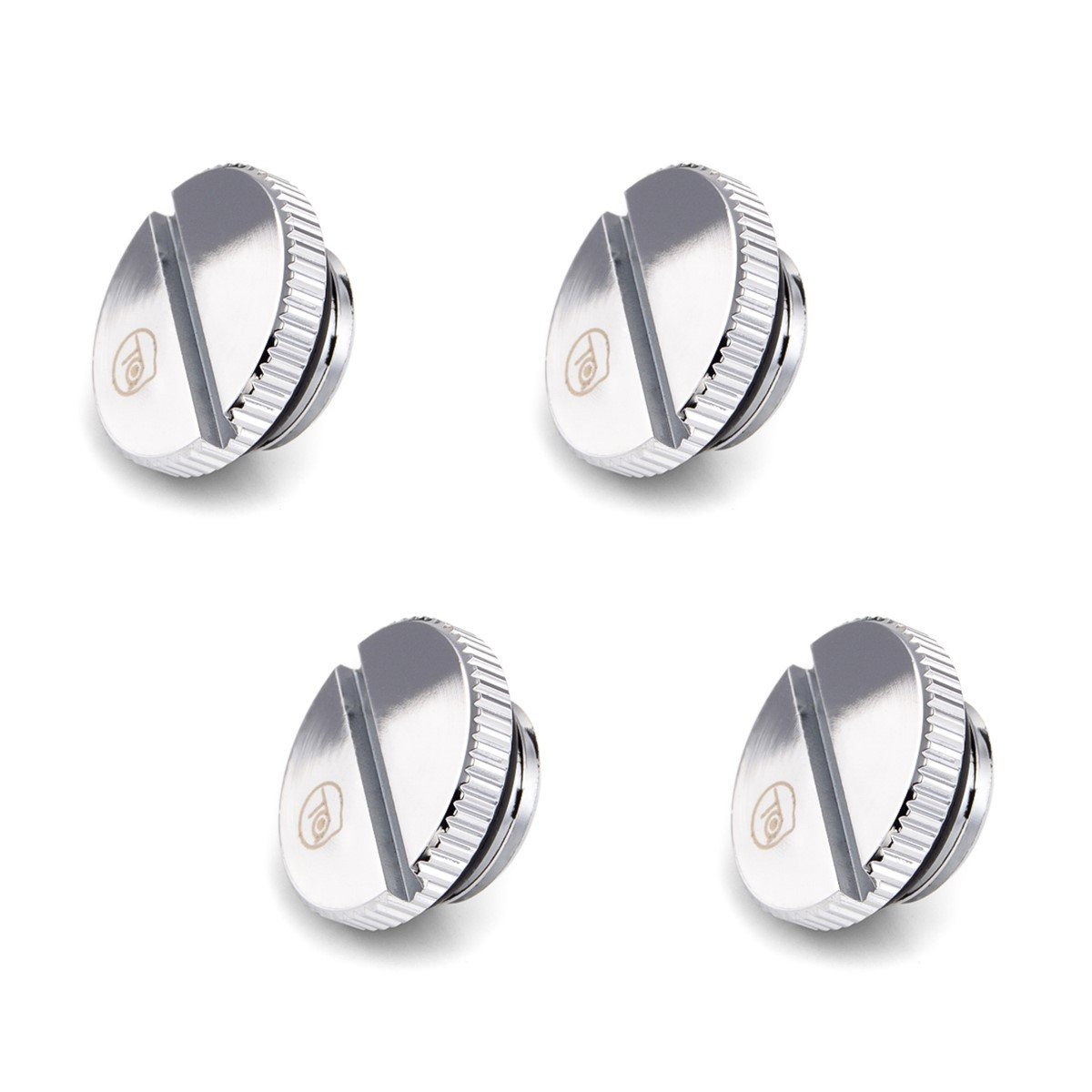 G1/4" Low Profile Stop Fitting, Glorious Silver, 4-Pack