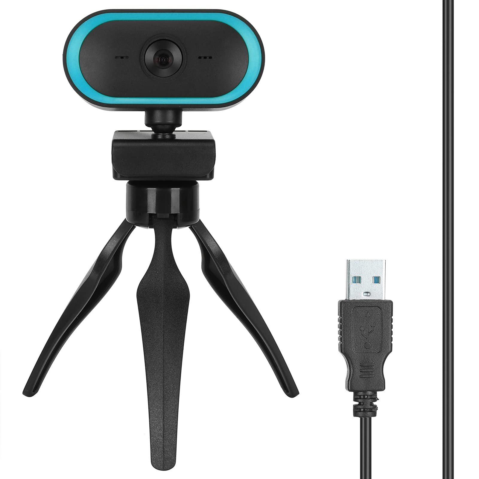 Alta definición 2K Webcam Sound absorbe la cámara web USB para la videoconferencia en vivo (Azul)