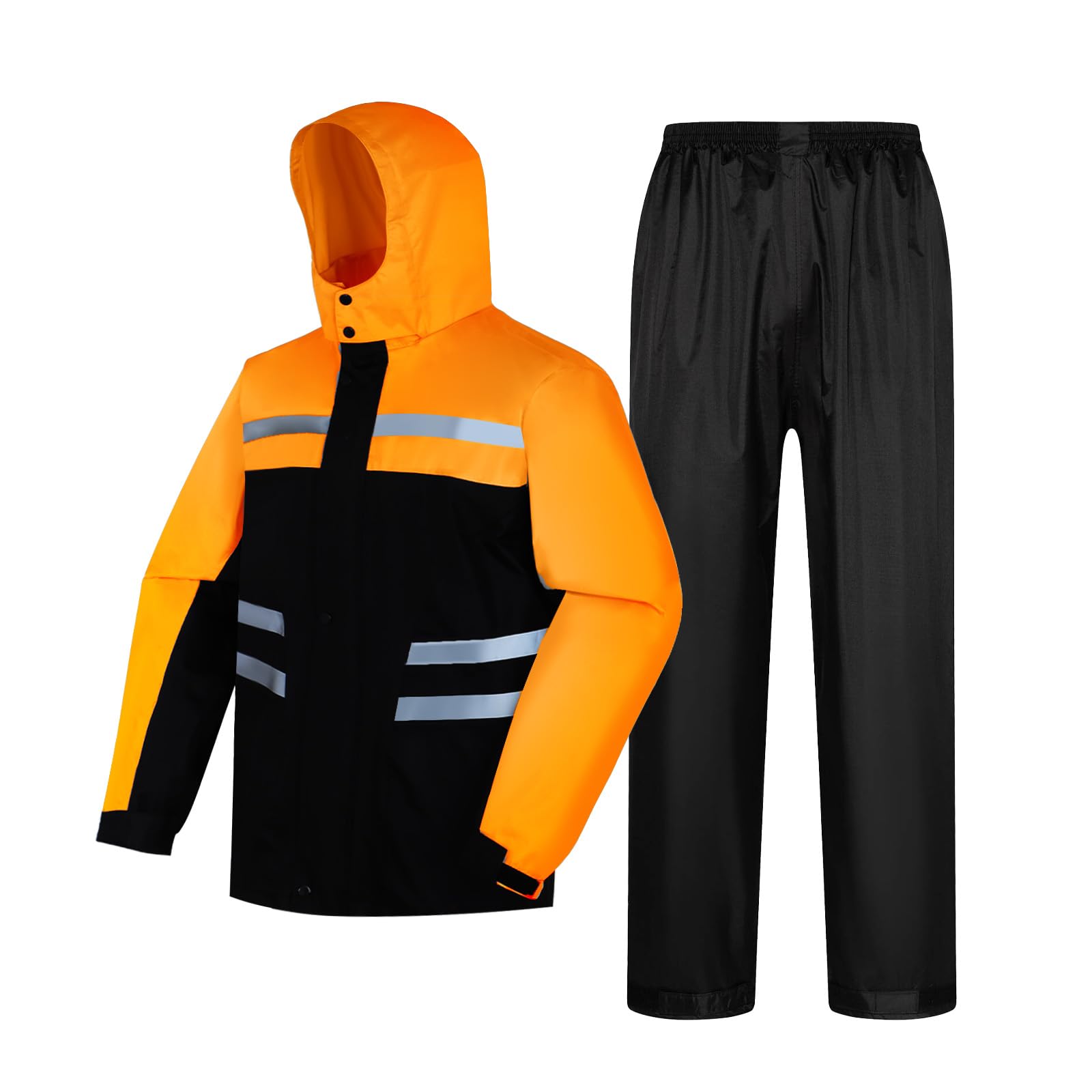 Combinaison de Pluie Imperméable, Veste et Pantalon de Pluie à Capuche Légers, Imperméable Veste de Pluie Unisexe d’extérieur, Vêtements de Pluie à Capuche Anti-tempête