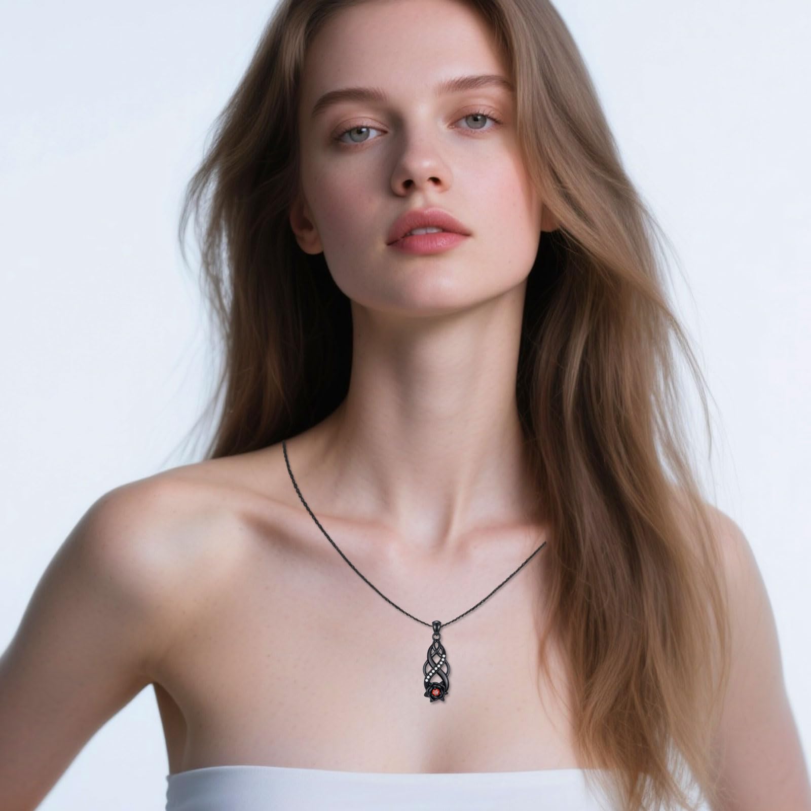Midir&Etain Collana da donna in argento Sterling 925 con nodo da strega, pipistrello, scheletro, collana gotica, regalo di Natale e Halloween, per ragazze amanti