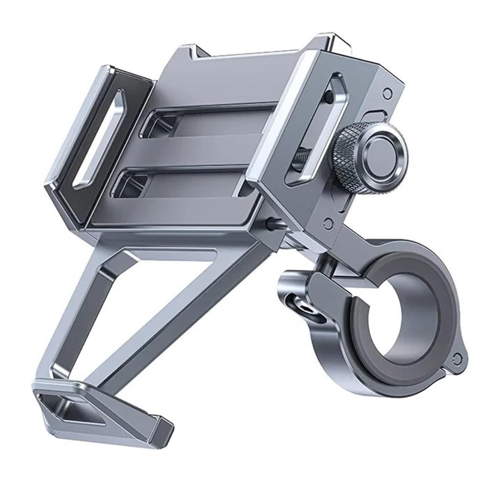 Motorcycle Mount Front GPS Per Moto Per Ciclismo Montagna Telefono Supporto Navigazione GPS Alluminio Manubrio Mobile Adatto(Gray)