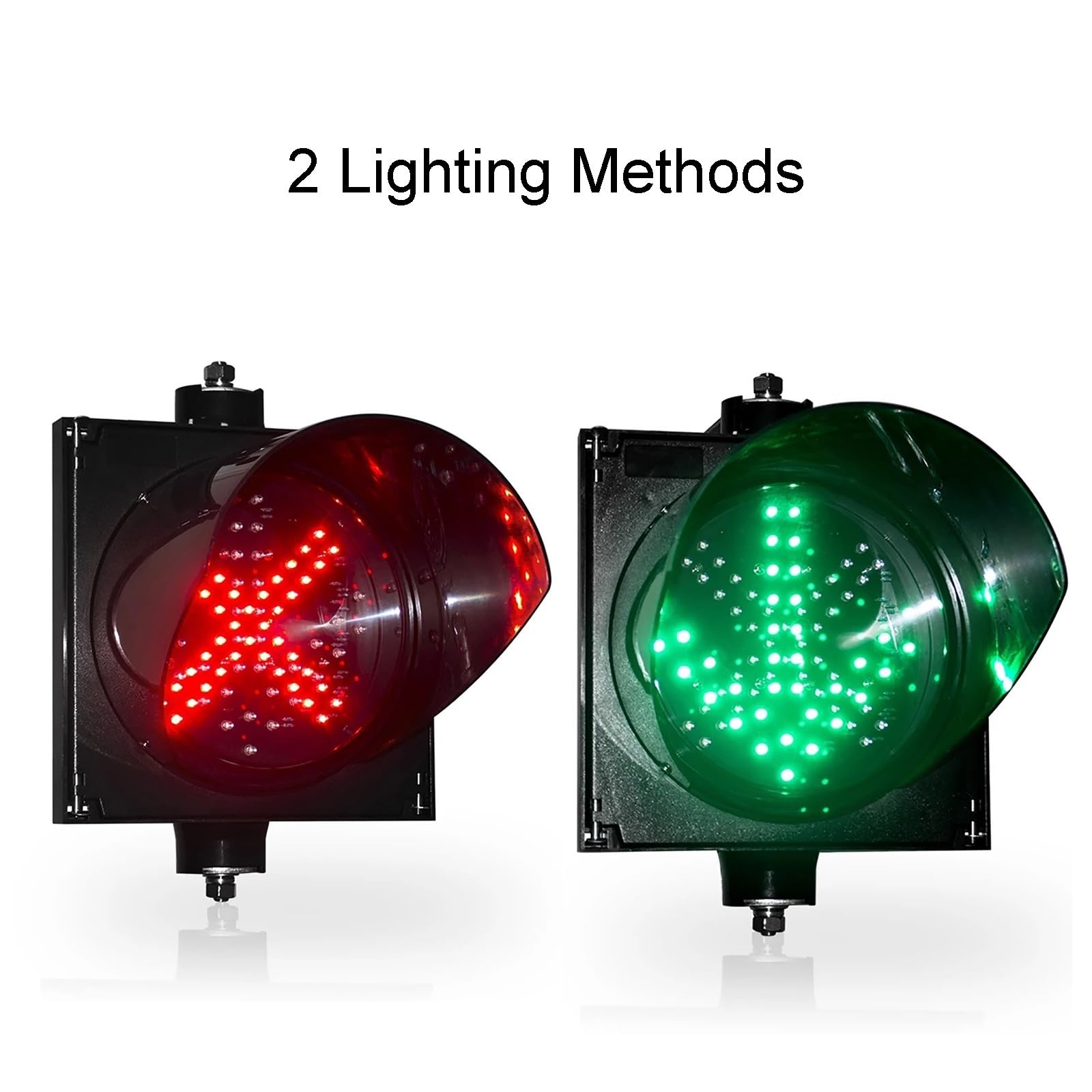 Sygnał drogowy 200 mm/300 mm, przemysłowe światło drogowe, IP65, wodoodporna lampa sygnalizacyjna, czerwone/zielone światło z osłoną przeciwsłoneczną, do wskaźnika zatoki dokującej (200 mm, 2 szt.)