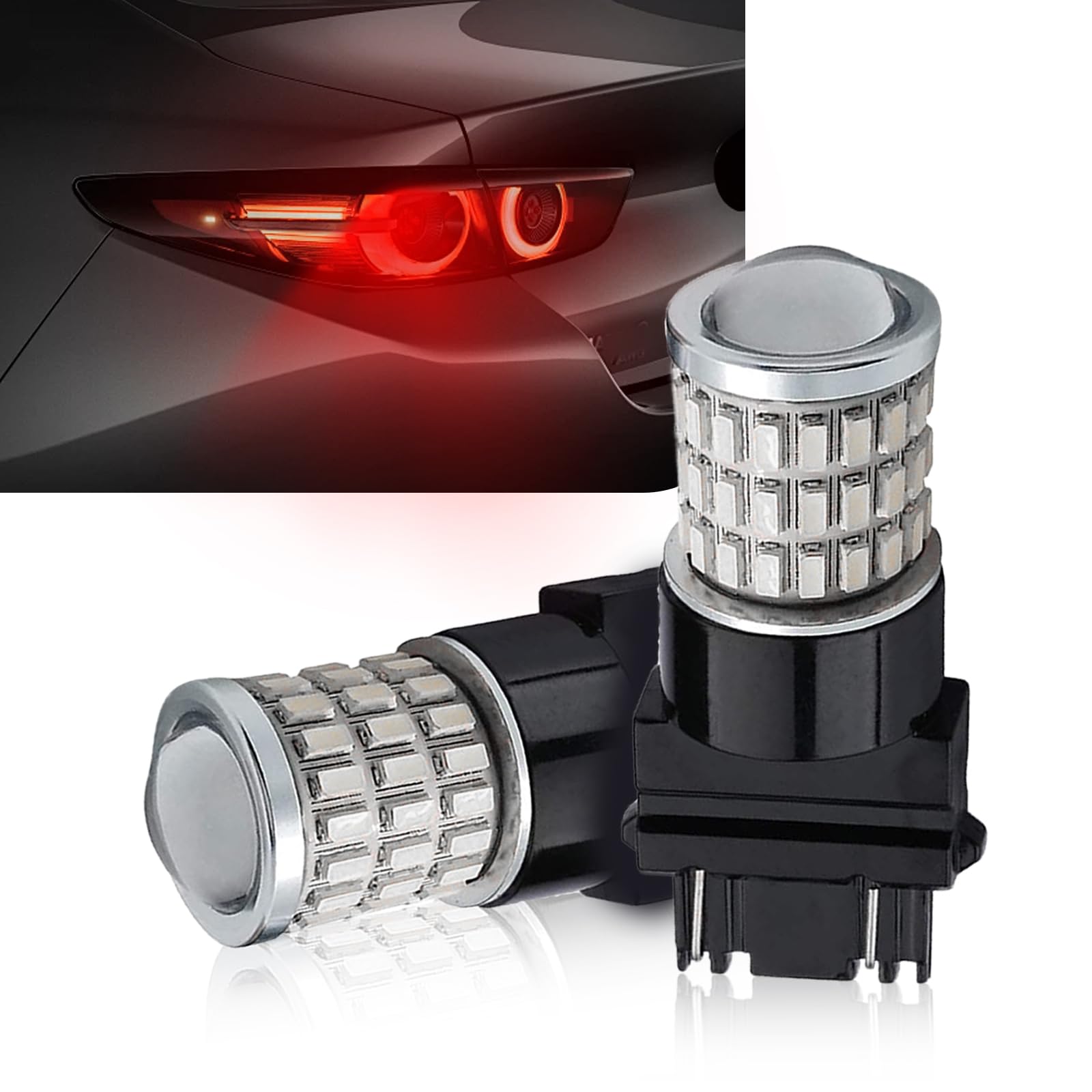 Crynod 2 PCS 3157 LED Car Brake Light Bulbs, Super Bright