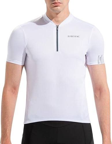 Miniatura 3 de Santic Camiseta de ciclismo para hombre manga corta con tres bolsillos transpirable de secado rápido para ciclismo