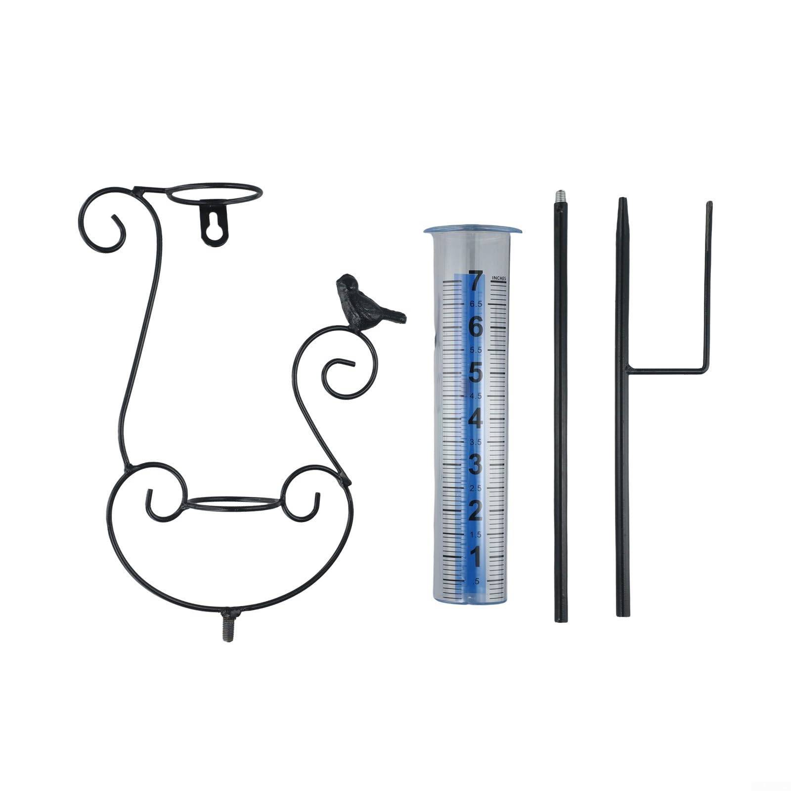 Pluviomètre extérieur en verre avec marquages transparents et piquet pour surveillance météo de jardin et cour