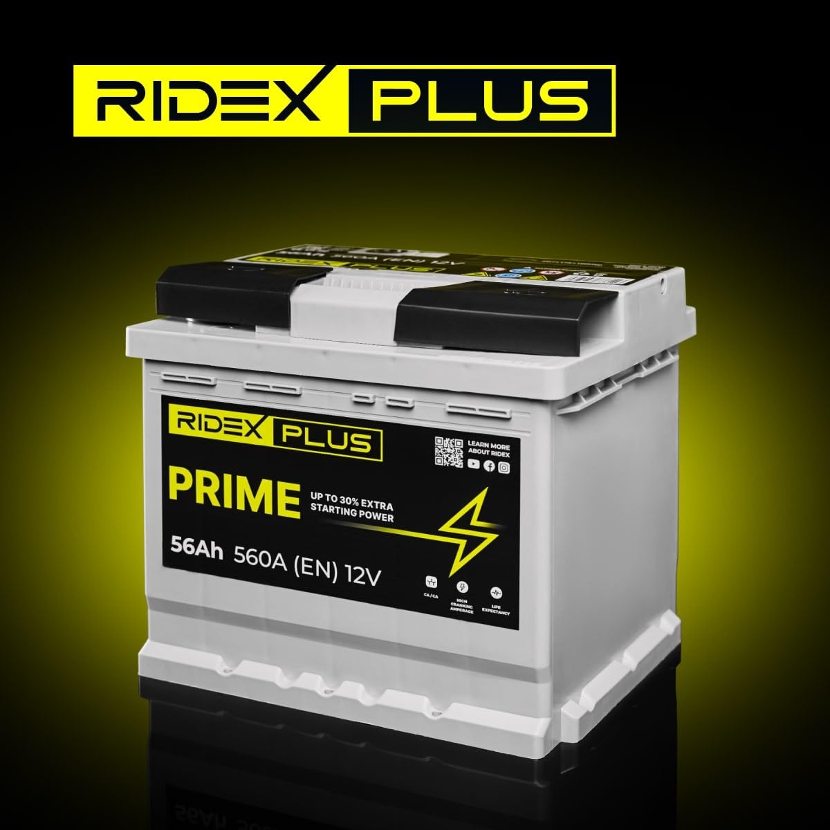 RIDEX PLUS 1S0019P Prime Batería Coche 80Ah 760A 12V B13 DIN/ISO L3 Baterías de Arranque de 75Ah 70Ah Compatible con VW Polo V Hatchback 6R1, 6C1 Golf 7 Hatchback 5G1, BQ1, BE1, BE2, PEUGEOT, SKODA