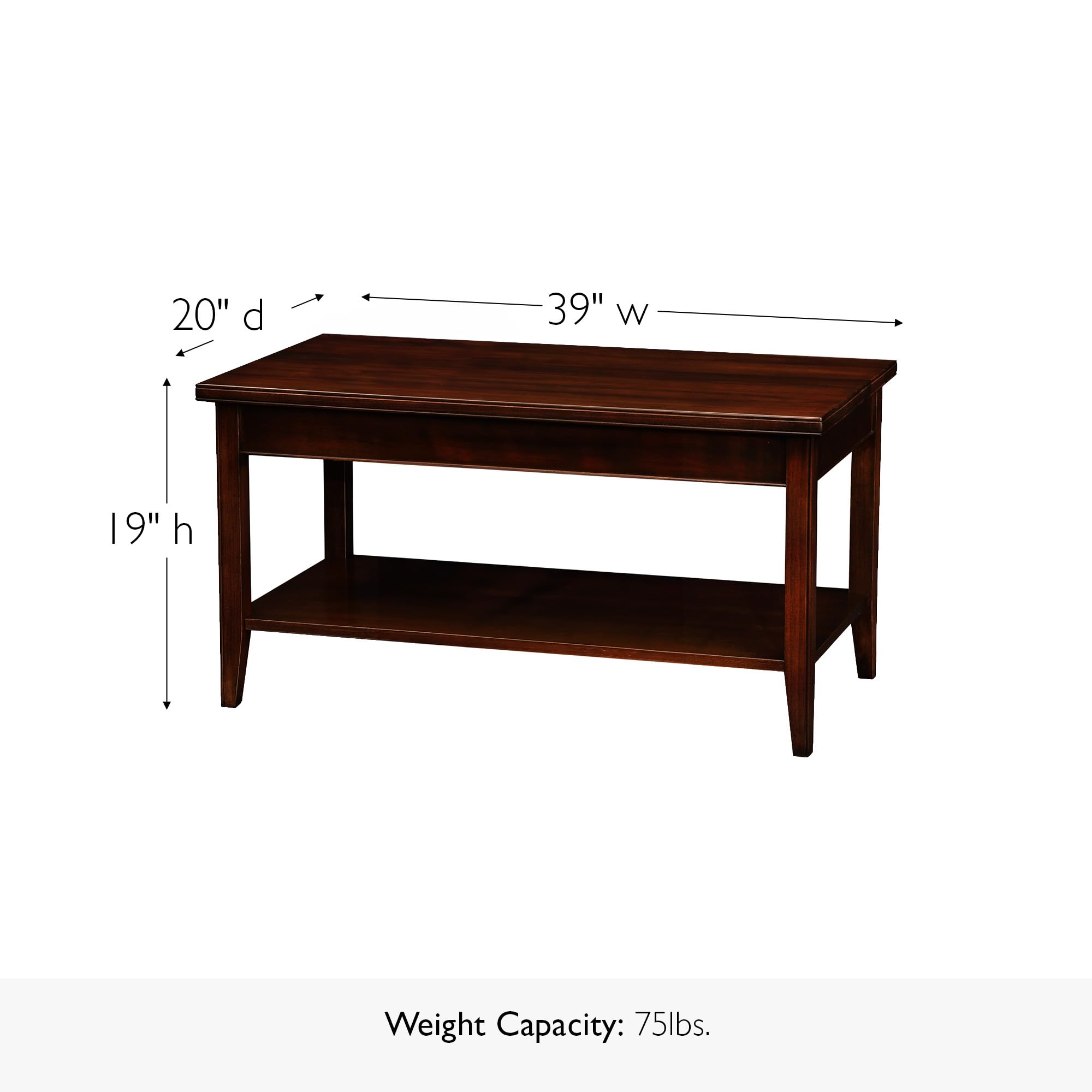 Amazon.com: Laurent 39 in. Condo Apartment Coffee Table, Solid