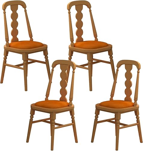 Miniatura 19 de JKGHK - Sillas de comedor, sillas de cocina de madera, silla de sala de estar con asiento acolchado, silla auxiliar de cocina sin brazos con