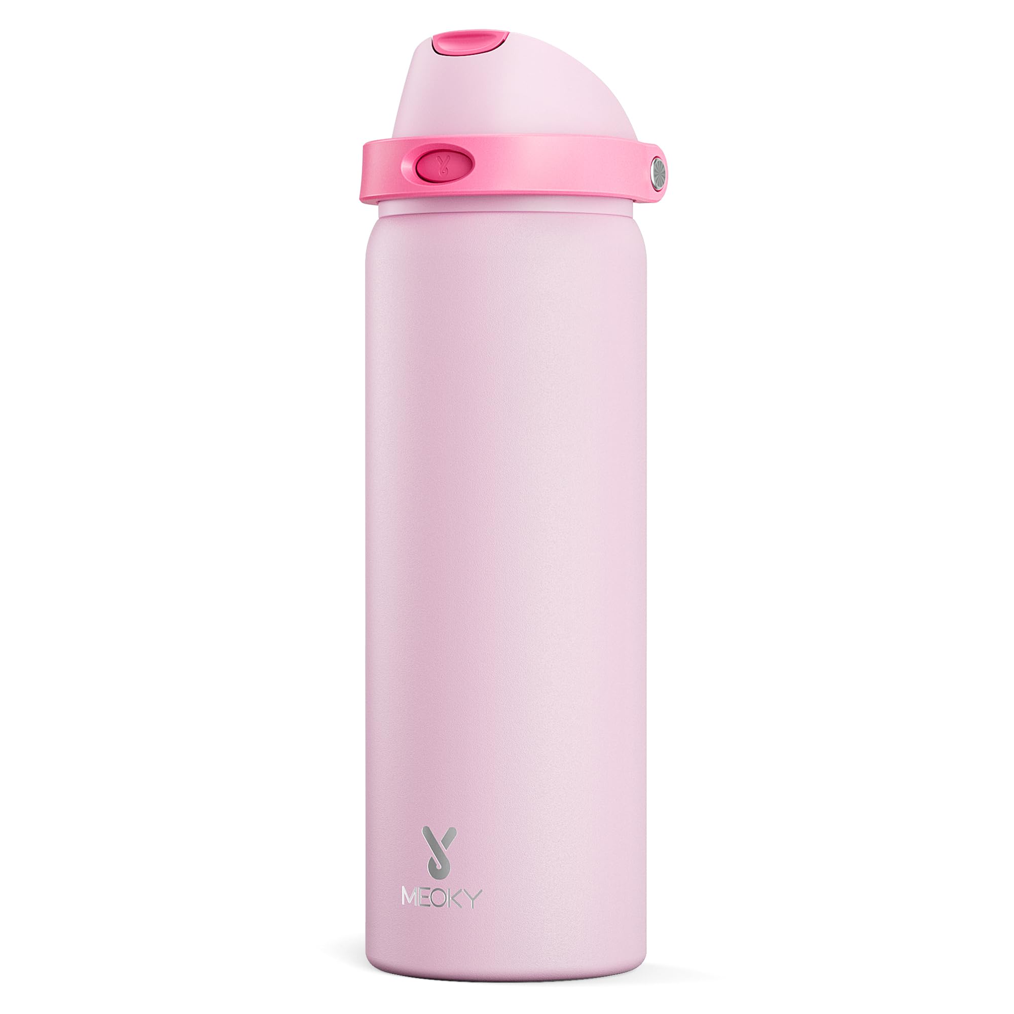 950ml Metal Water Bottle for Sports: Meoky Stainless Steel Water Bottle with 2-in-1 Straw and Spout Lid, Leak Proof