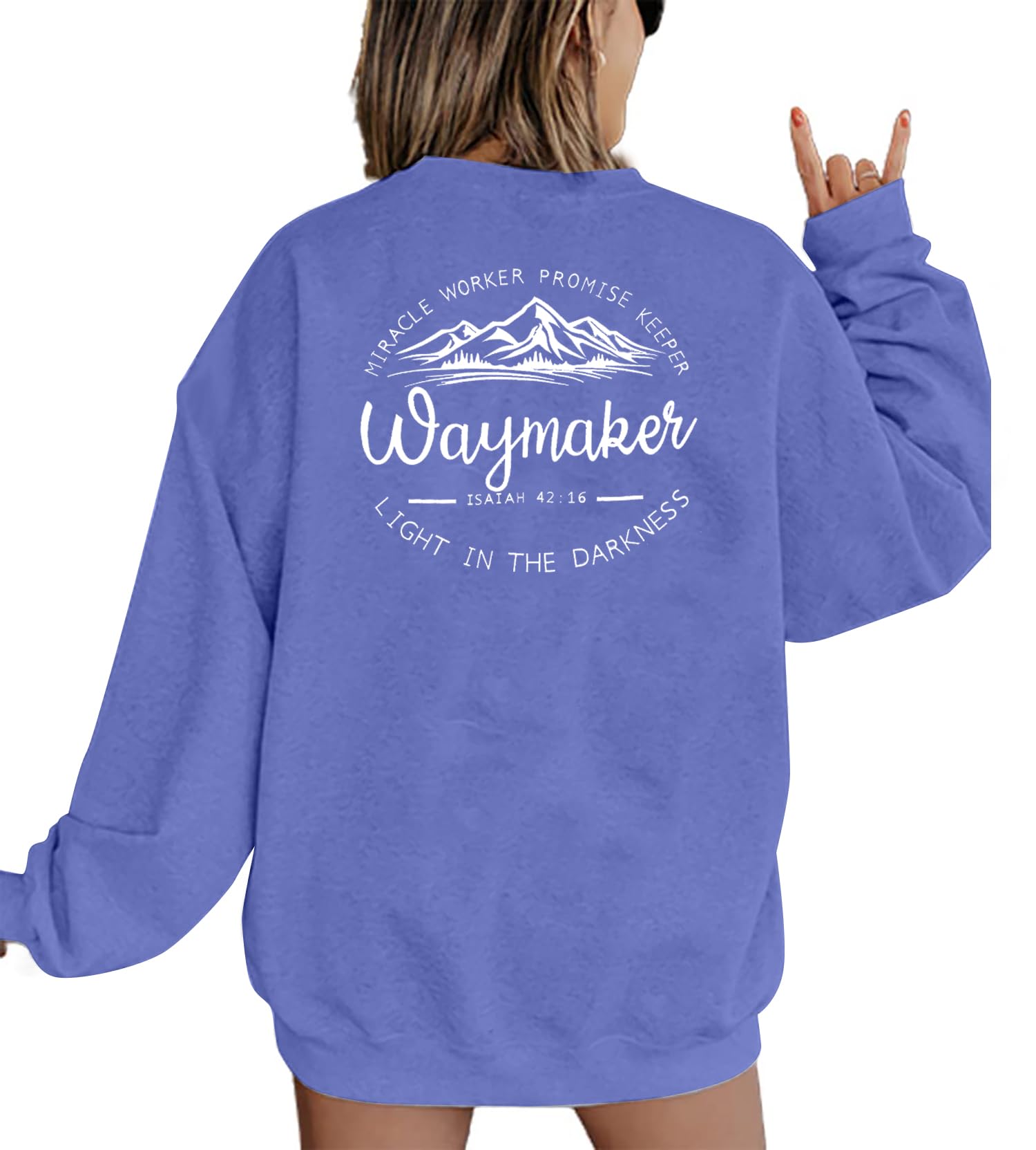 JINTING Christian Sweatshirt for Women Waymaker Miracle Worker Promise Keeper Hoodie Christian Gift Long Sleeve Tee Shirt