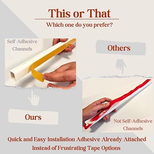 Miniatura 5 de Ocultador de cable, cubierta de cable, cubiertas de cable para TV montado en la pared, ocultador de cables, kit de canaleta blanco pintable de 157