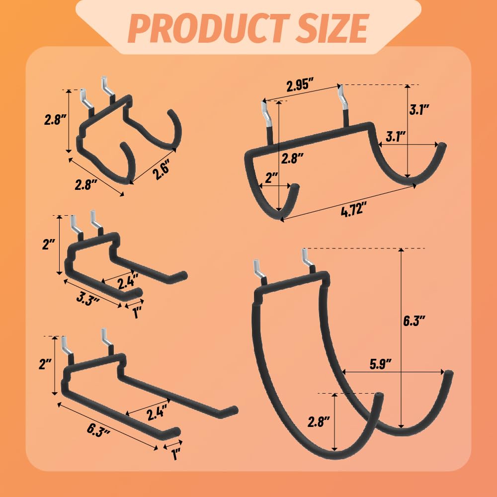 HUHOLE Heavy Duty Pegboard Drill Holder 10 Pack 3