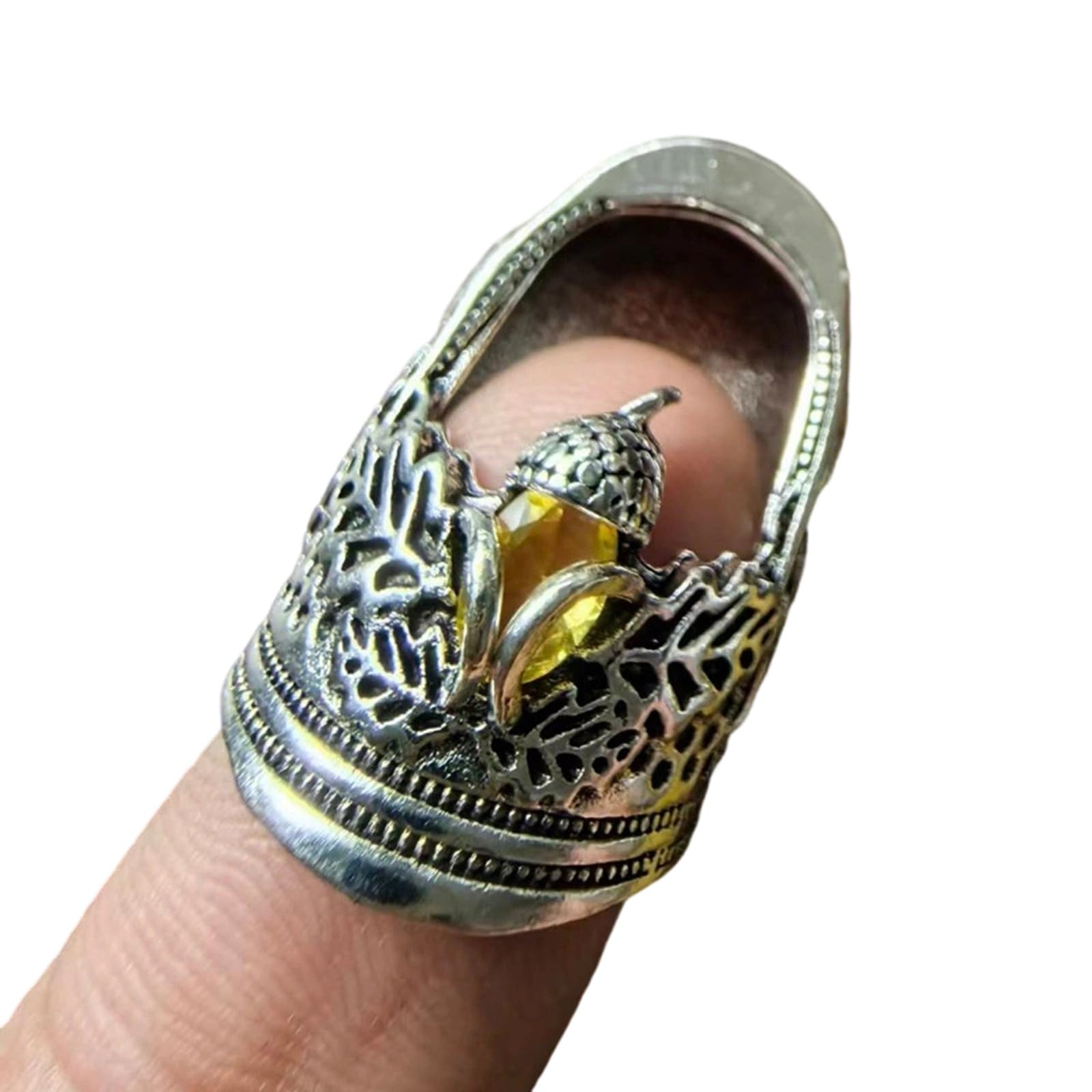 Tertioi Sturdy Alloy Thimble Tool for Sewing and Crafting Enthusiasts Offering Open Designs Flexibility and Comfortable Fit Open Thimble