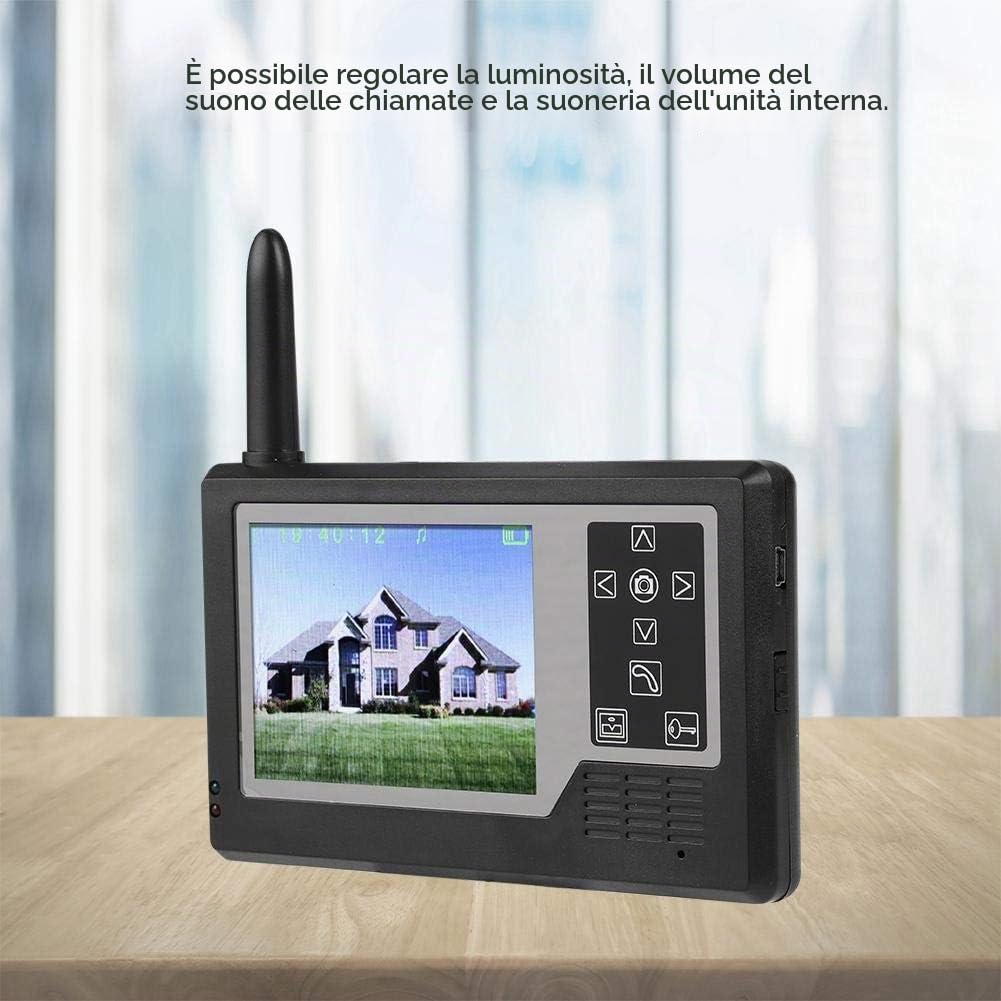 Videocitofono Senza Fili, Videocitofono Smart, Video Citofono, 2,4 GHz Wireless Wave elettromagnetico Schermo TFT a colori 3,5 pollici Schermata vivavoce/Interfono Bidirezionale(1V1)